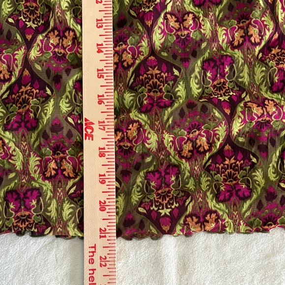 INC International Concepts Vibrant Green and Pink Blouse - Picture 4 of 7